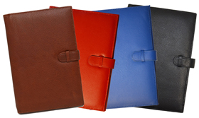 British tan, red, blue and black refillable leather journals